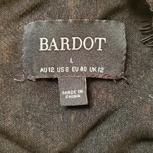 Bardot Aurora Sequin Lace Mini Dress Black Long Sleeve Party Dress Size 8 Large - Picture 9 of 11